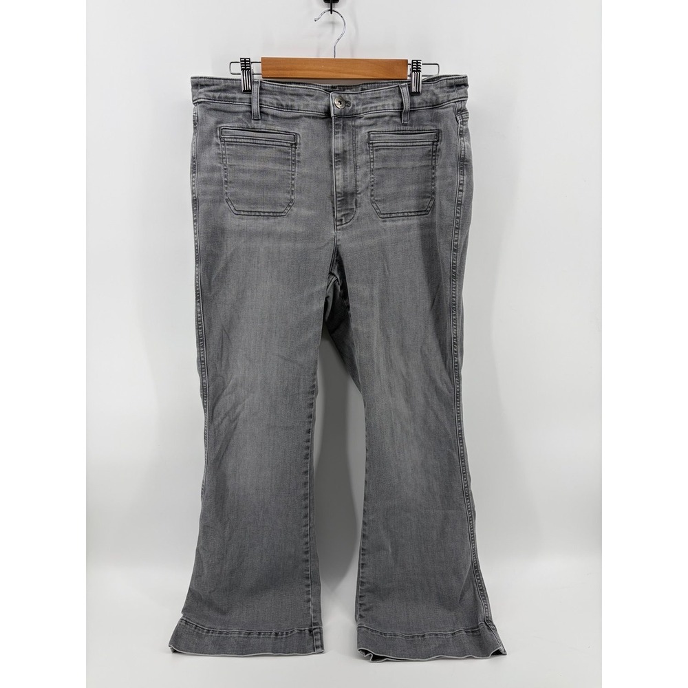 J. Jill Denim High Rise Flare Women's Stretch Gray Jeans SZ 14, Pre-Owned